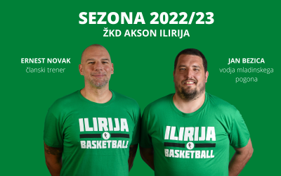 V sezono 2022/2023 bo ŽKD Ilirija vstopila z novim strokovnim štabom